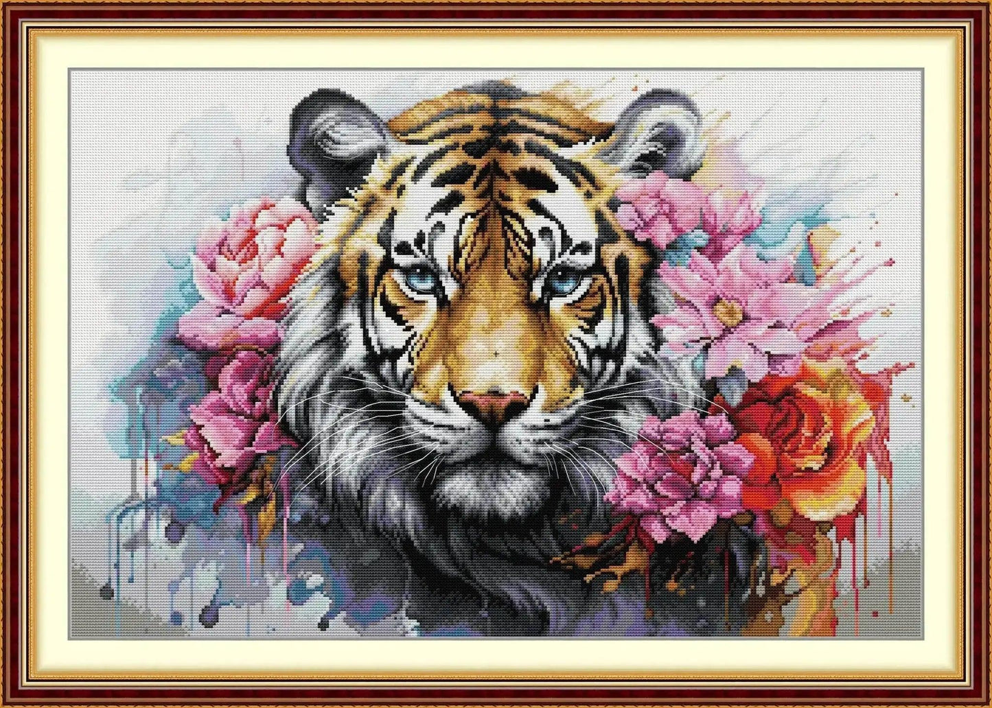  Joy Sunday Beginner's Cross Stitch Kit - Easy Tiger & Fox Pattern on Aida Fabric with DMC Threads -  ToylandEU™
