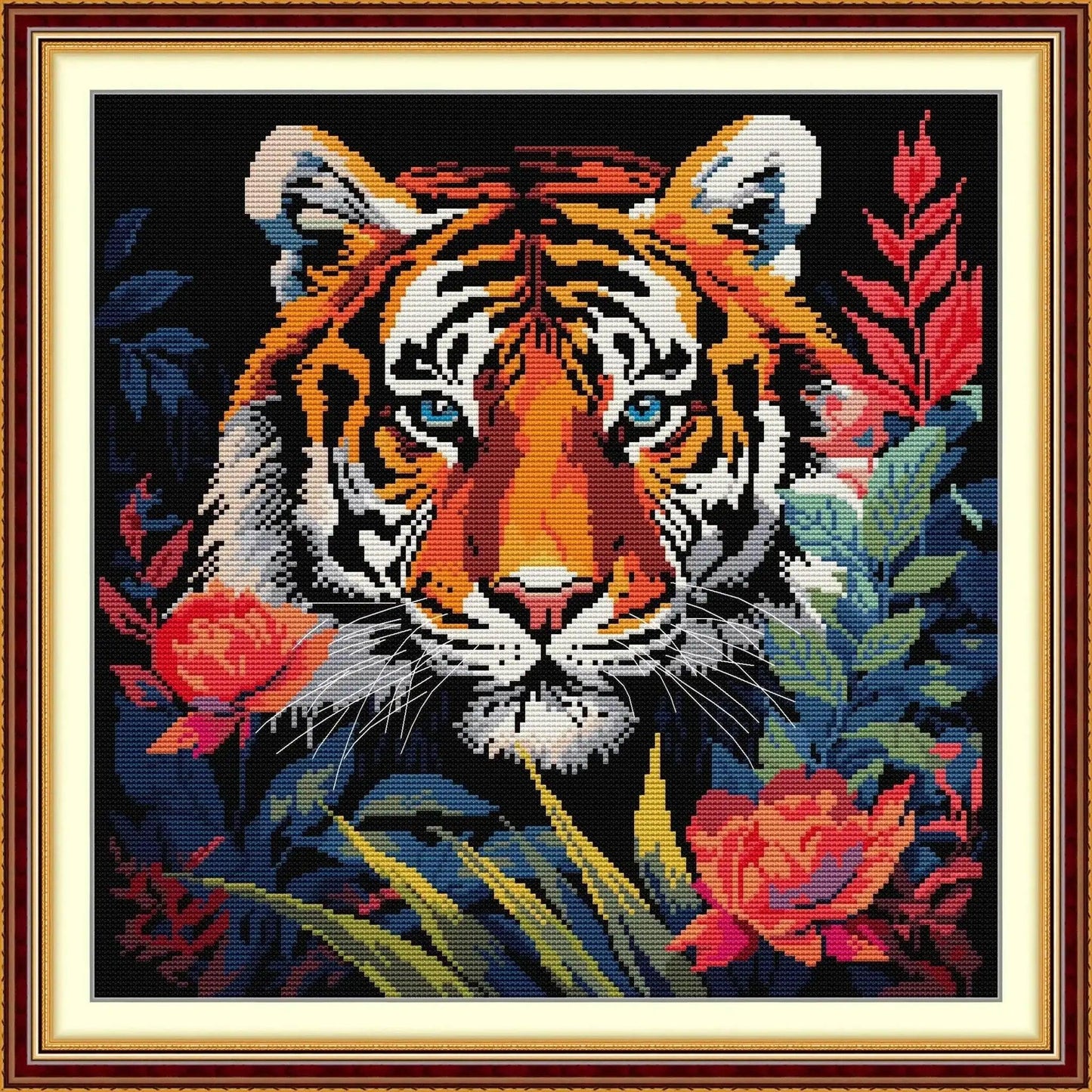  Joy Sunday Beginner's Cross Stitch Kit - Easy Tiger & Fox Pattern on Aida Fabric with DMC Threads -  ToylandEU™