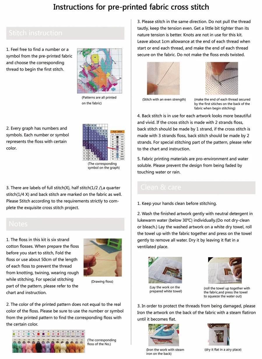 Joy Sunday Cartoon Cross Stitch Kit - Printed Fabric Needlework for Holiday Crafts, 14CT Embroidery - ToylandEU