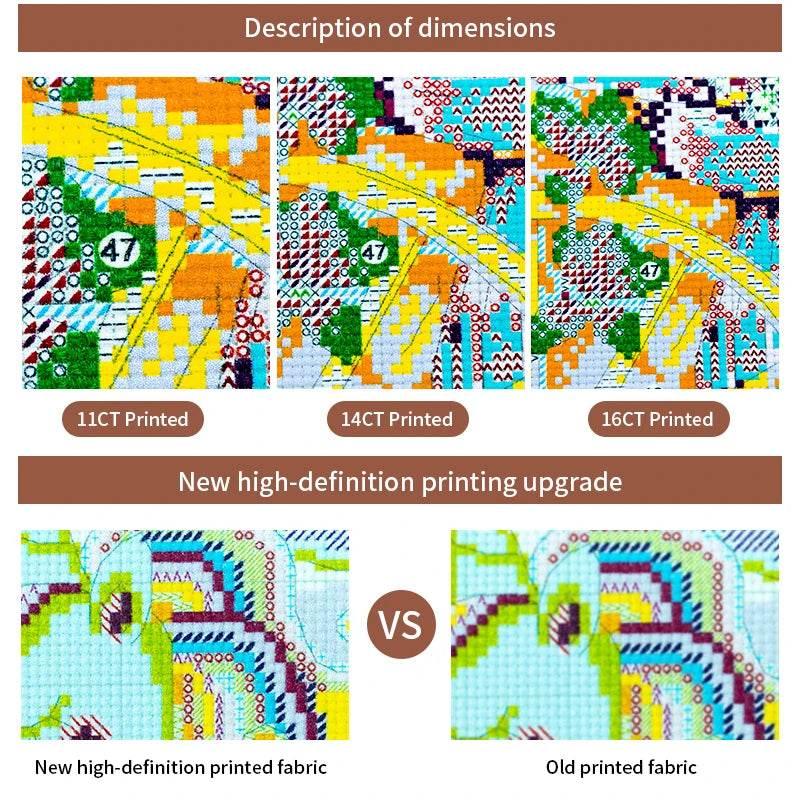 Joy Sunday DIY Kreuzstich-Set „Mädchen mit großen Augen“ – 16 Stiche, 14 Stiche, 11 Stiche, handgefertigte Handarbeiten für Heimdekoration und Geschenke – ToylandEU