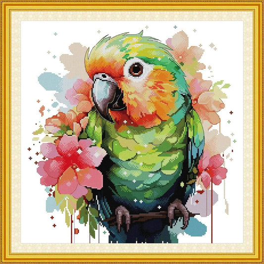  Joy Sunday Easy-to-Stitch Parrot Cross Stitch Kit with Stamped Aida Fabric - Modern Embroidery Set -  ToylandEU™