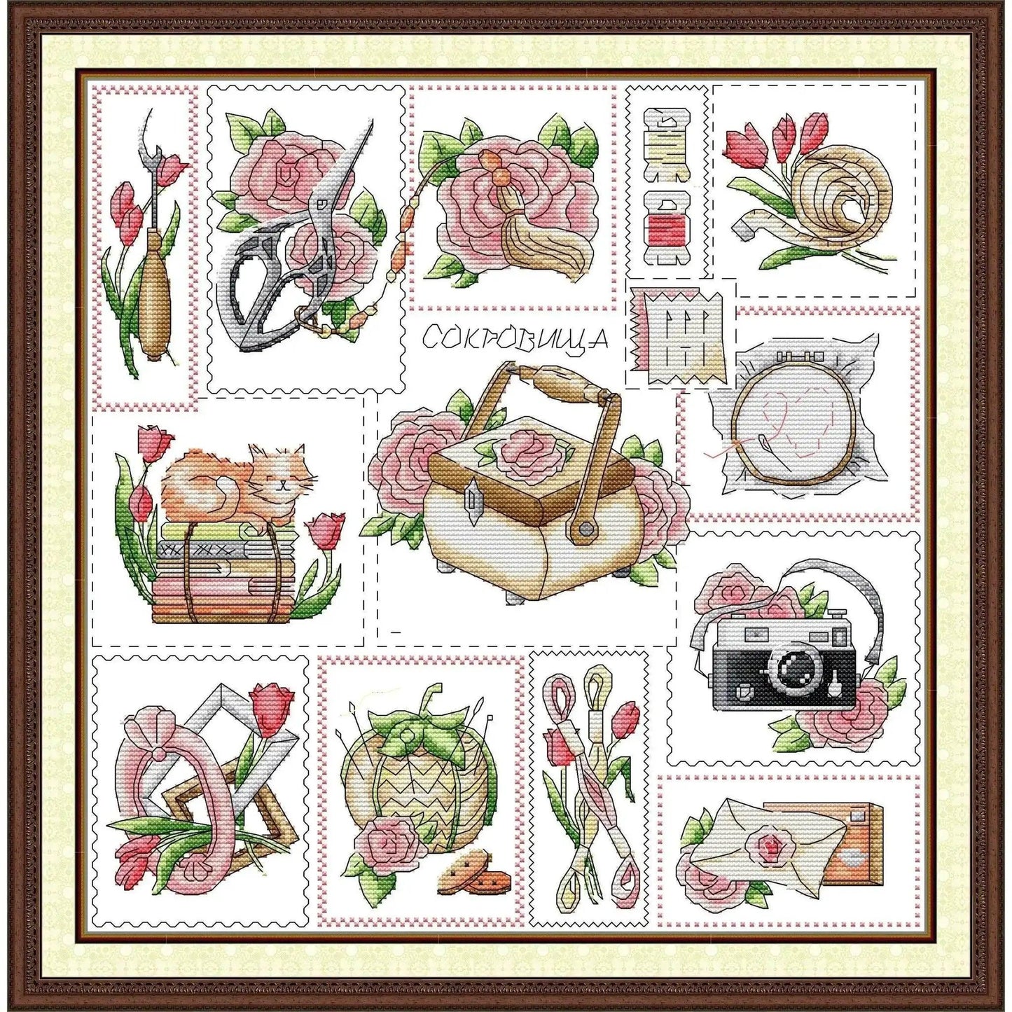  Joy Sunday Easy-to-Stitch Pre-Printed Cross Stitch Kit - Love of Crafts 2 with Stamped Aida Fabric -  ToylandEU™