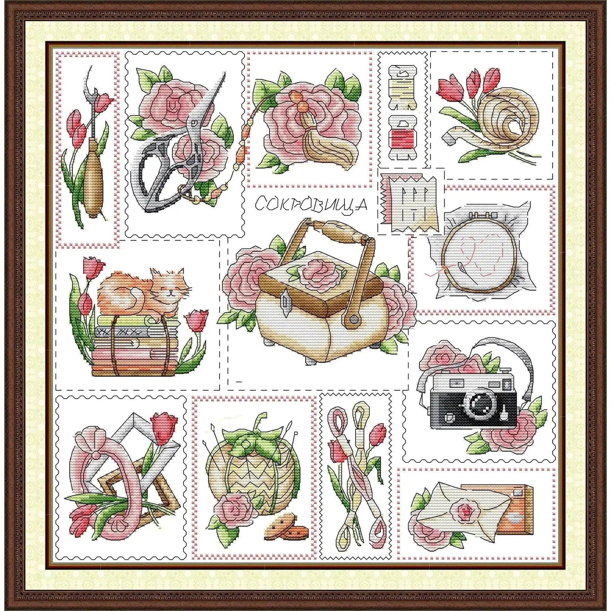  Joy Sunday Easy-to-Stitch Pre-Printed Cross Stitch Kit - Love of Crafts 2 with Stamped Aida Fabric -  ToylandEU™