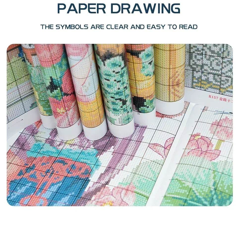 Joy Sunday Easy-to-Stitch Pre-Printed Cross Stitch Kit - Love of Crafts 2 with Stamped Aida Fabric - ToylandEU