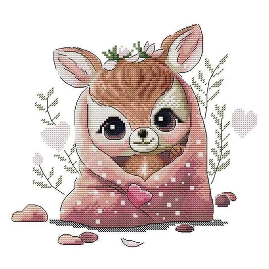  Joy Sunday Fawn Cross Stitch Embroidery Kit - 11CT & 14CT Animal Craft Set -  ToylandEU™
