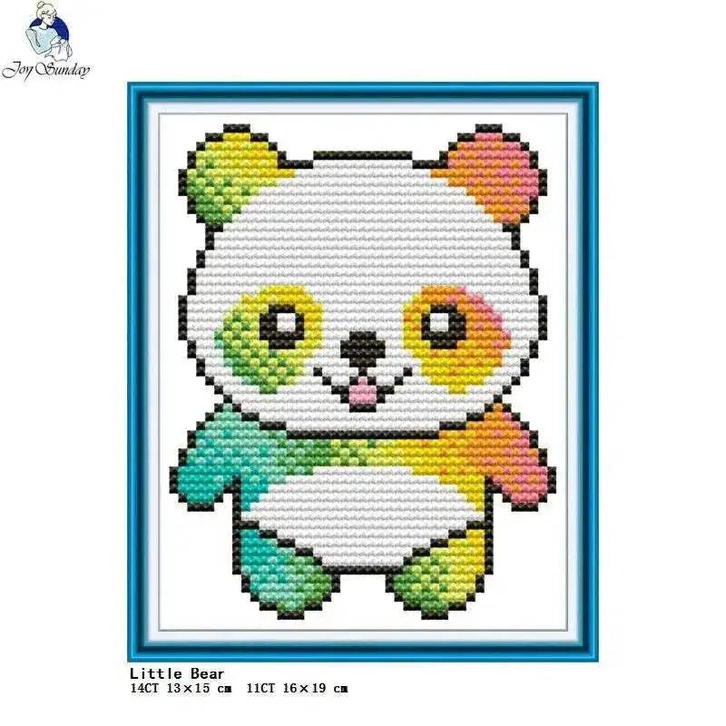 Joy Sunday Mini Cross Stitch Kit - Cartoon Animal Series 14CT & 11CT DIY Embroidery Set for Kids - ToylandEU