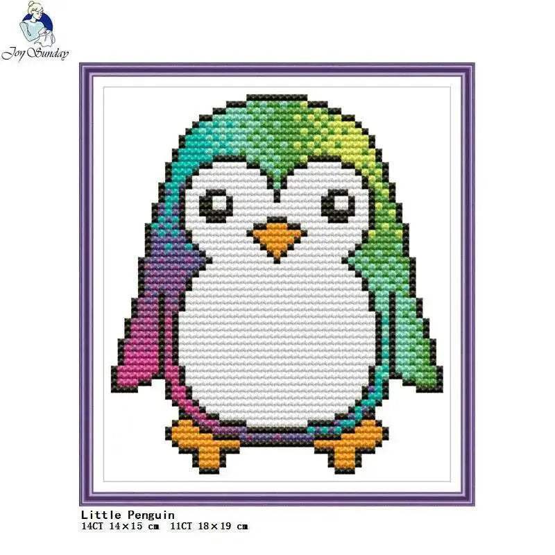 Joy Sunday Mini Cross Stitch Kit - Cartoon Animal Series 14CT & 11CT DIY Embroidery Set for Kids - ToylandEU