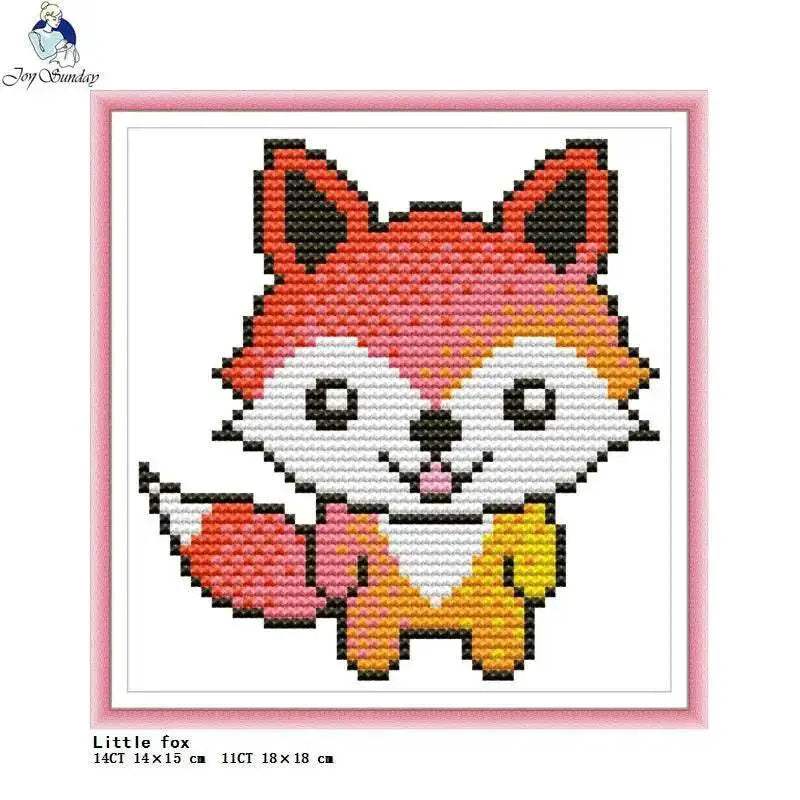 Joy Sunday Mini Cross Stitch Kit - Cartoon Animal Series 14CT & 11CT DIY Embroidery Set for Kids - ToylandEU