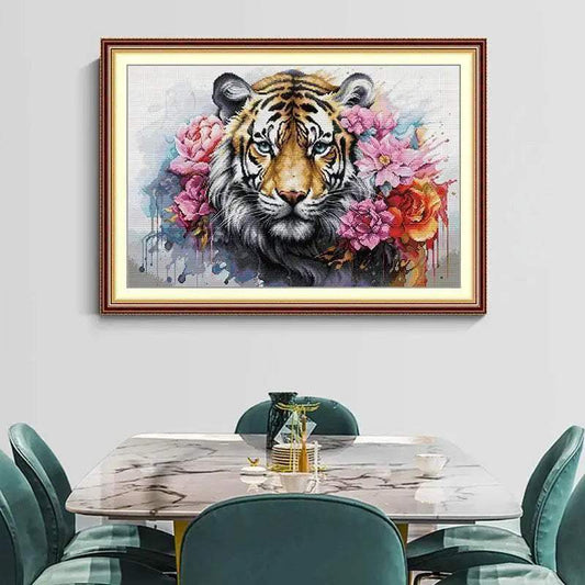  Joy Sunday Tiger Design Cross Stitch Kit - Animal Embroidery DIY Canvas for Home Decor and Unique Gifts -  ToylandEU™