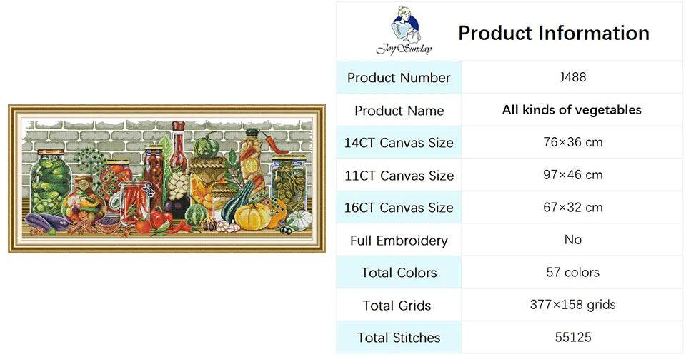 Joy Sunday Wine Bottle Themed Cross Stitch Kits - 14ct, 16ct, 11ct White Fabric DIY Embroidery Set for Home Decor - ToylandEU