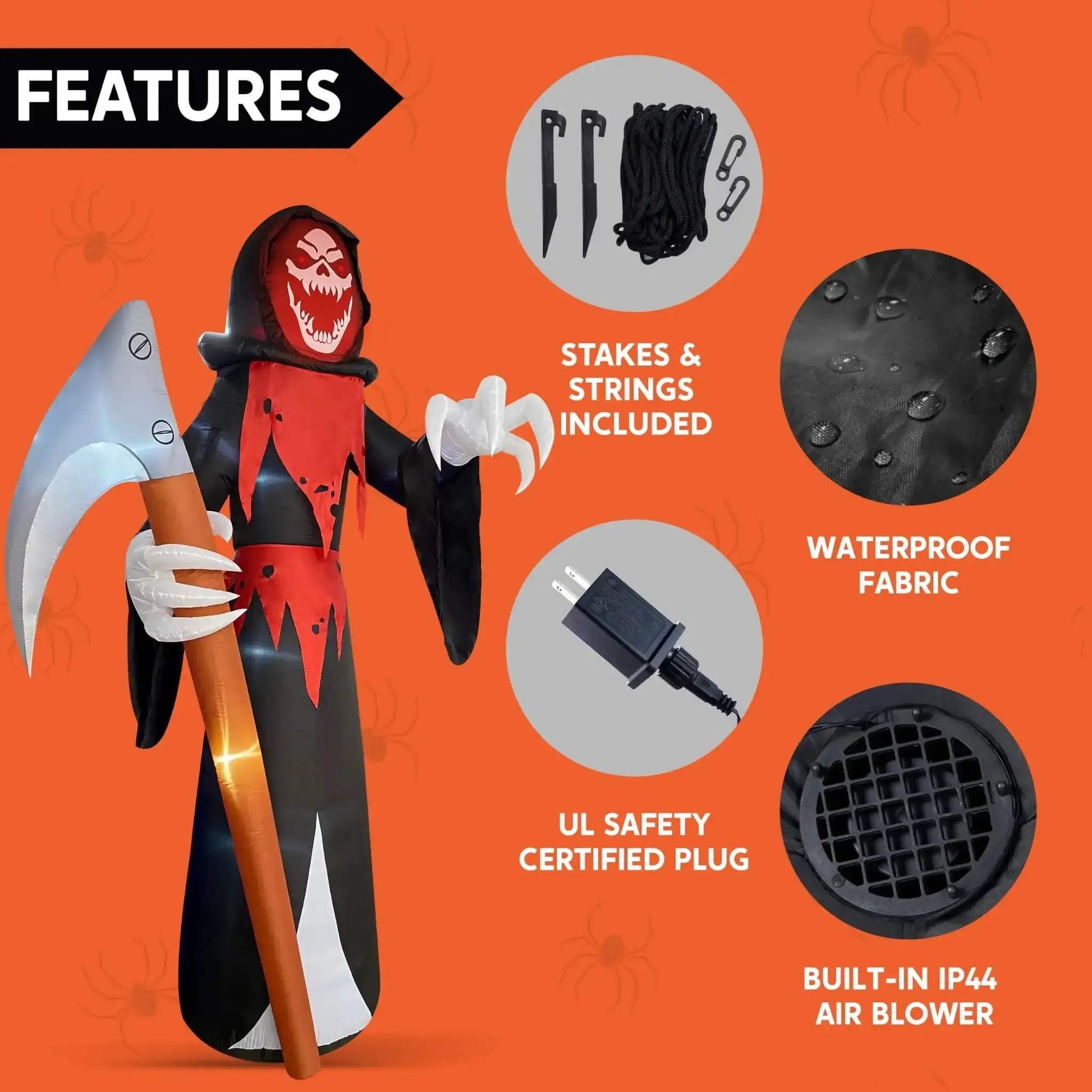 Joyfy 12 Ft Grim Reaper Inflatable With Built In LEDs - ToylandEU