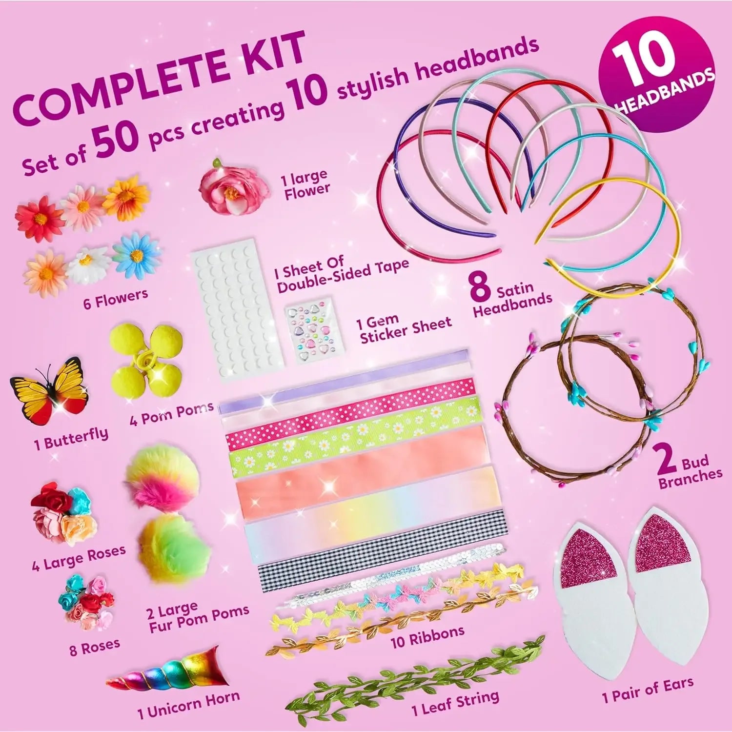 Joyfy 2-In-1 Headband Making Kit For Girls DIY Hair Accessories - ToylandEU