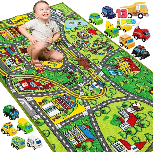  Joyfy Carpet Playmat 12 Cars For Creative Pretend Play -  ToylandEU™
