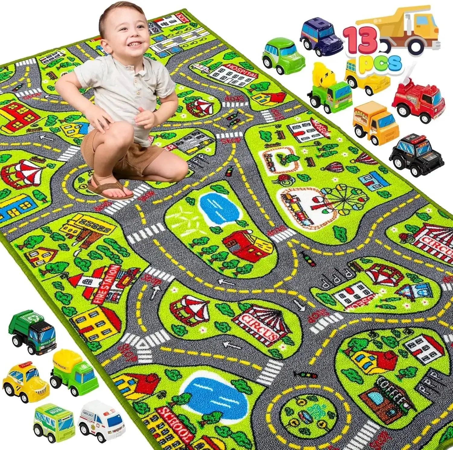  Joyfy Carpet Playmat 12 Cars For Creative Pretend Play -  ToylandEU™