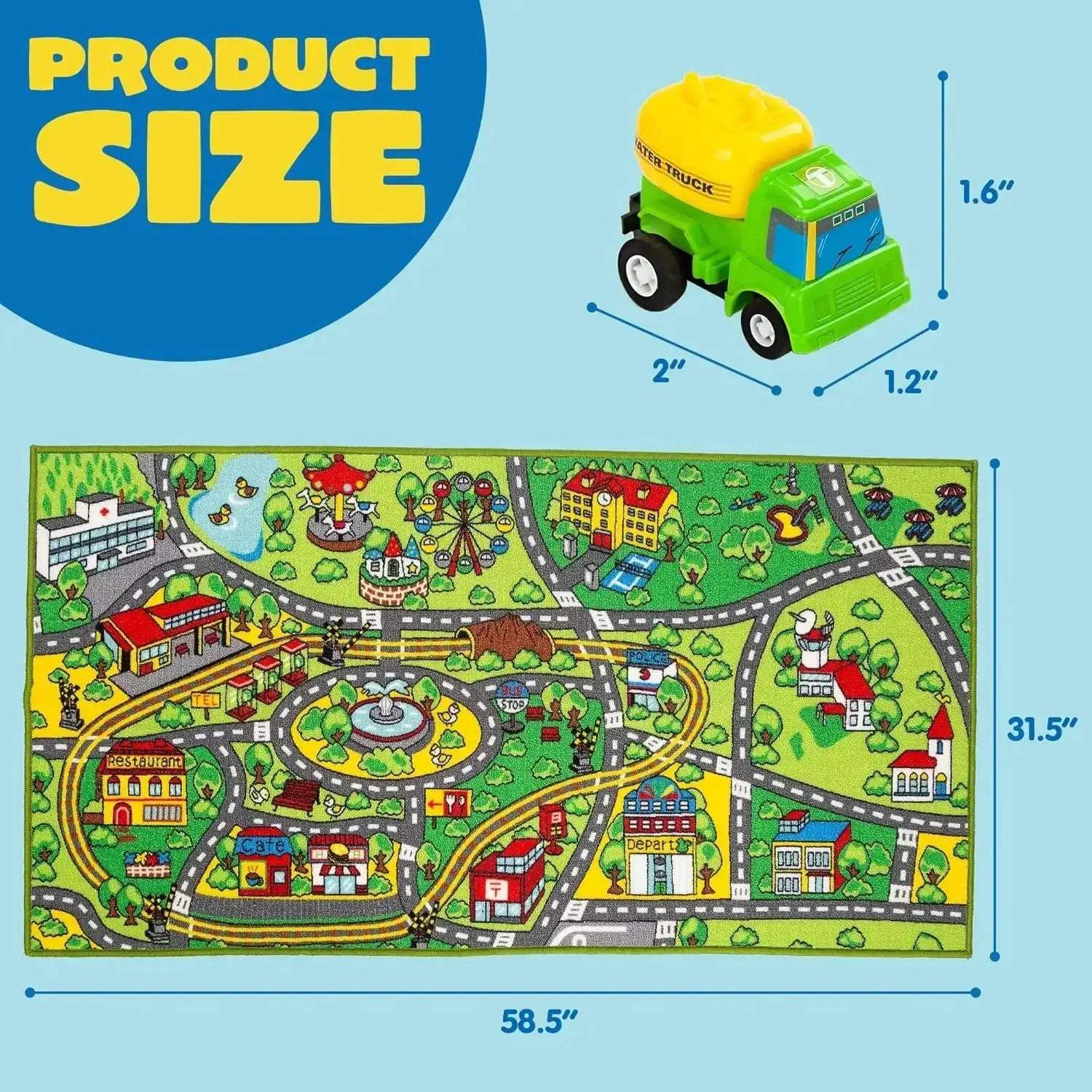 Joyfy Carpet Playmat With 12 Cars For Creative Pretend Play - ToylandEU