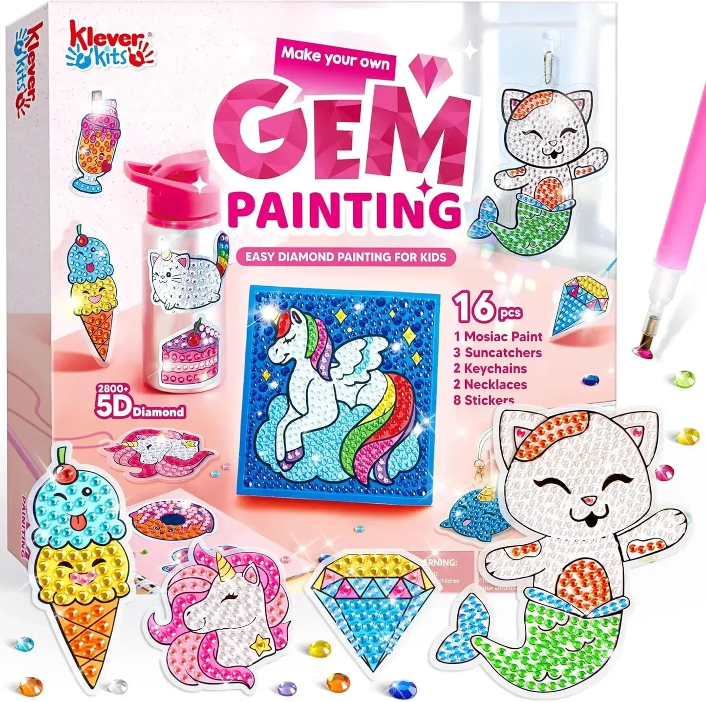 Joyfy Diamond Painting Kit for Kids 16 Projects All Inclusive - ToylandEU