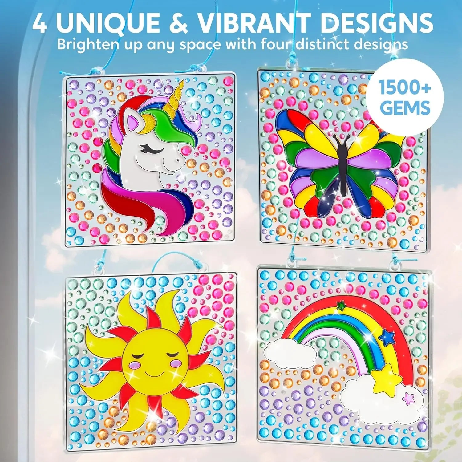 Joyfy Gem Suncatcher Set 4 Window Art Designs For Kids - ToylandEU