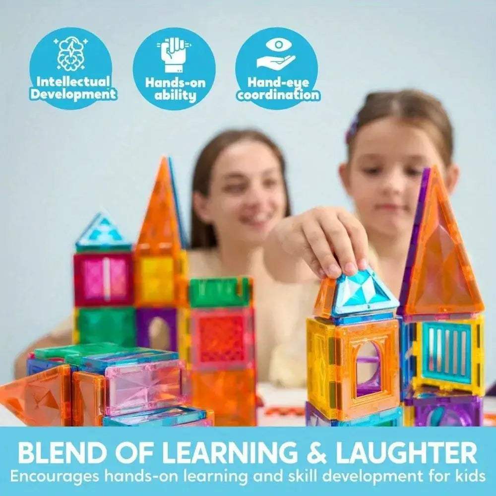 Joyfy Magnetic Building Tiles Set With Vehicle Accessories - ToylandEU