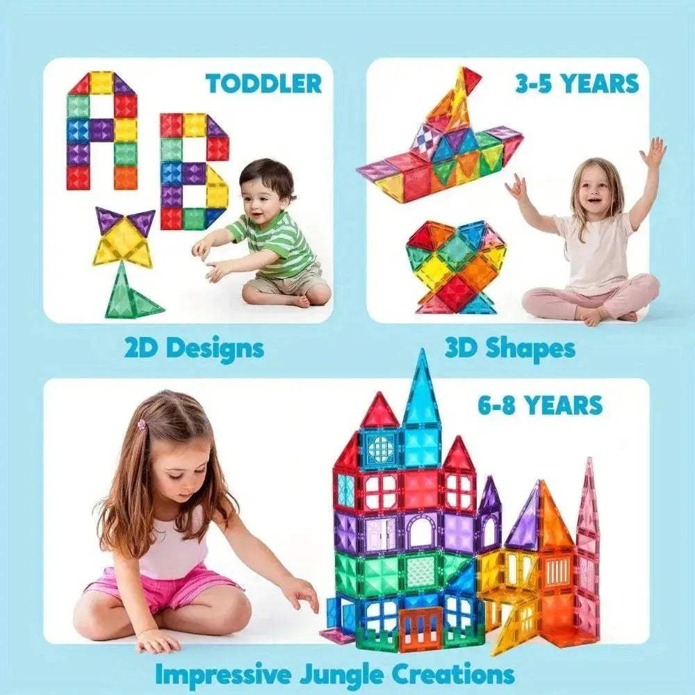Joyfy Magnetic Building Tiles Set With Vehicle Accessories - ToylandEU