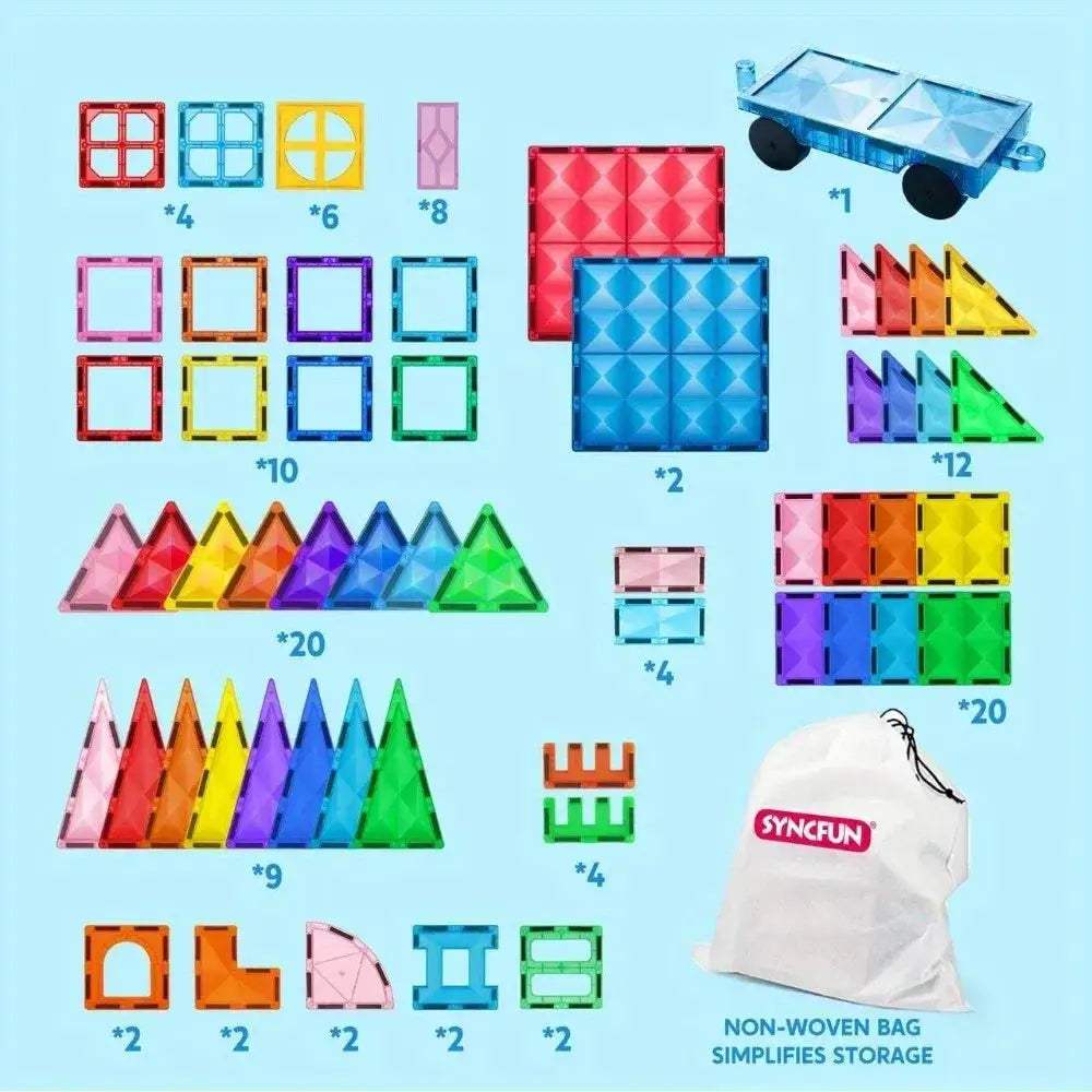 Joyfy Magnetic Building Tiles Set With Vehicle Accessories - ToylandEU