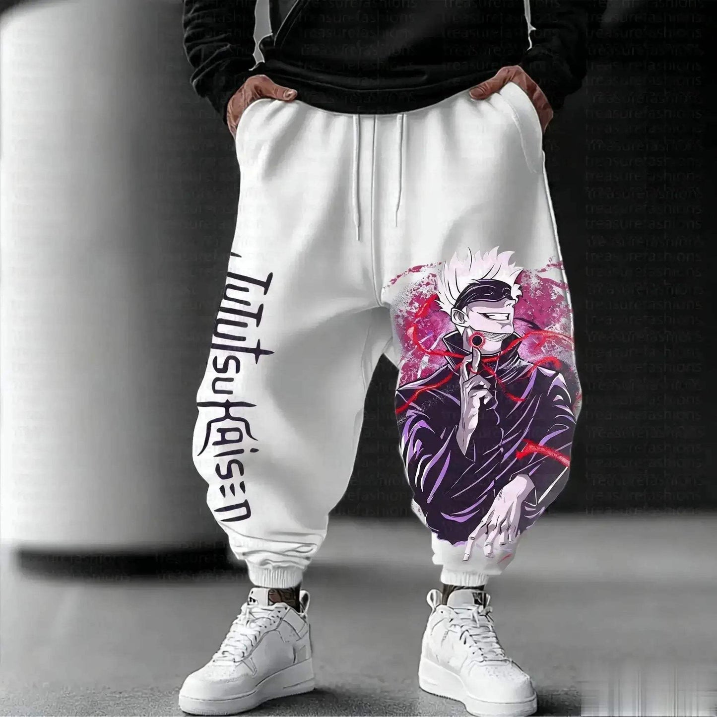 Jujutsu Kaisen Joggers With Graphic Anime Print For Unisex Streetwear - ToylandEU