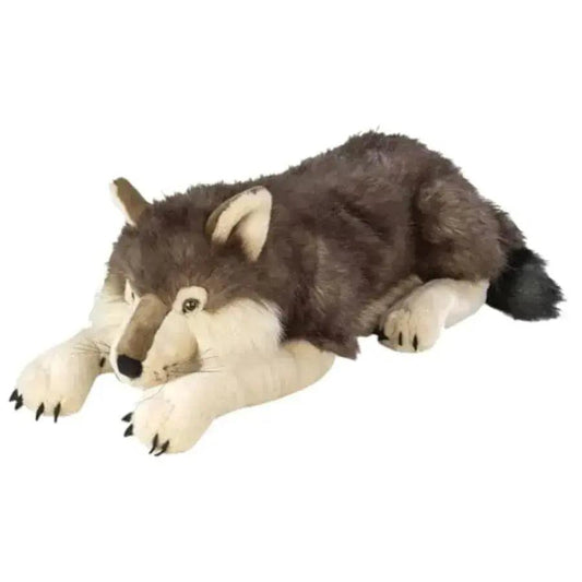  Jumbo Wolf Plush Toy Giant Gray Realistic Fur -  ToylandEU™