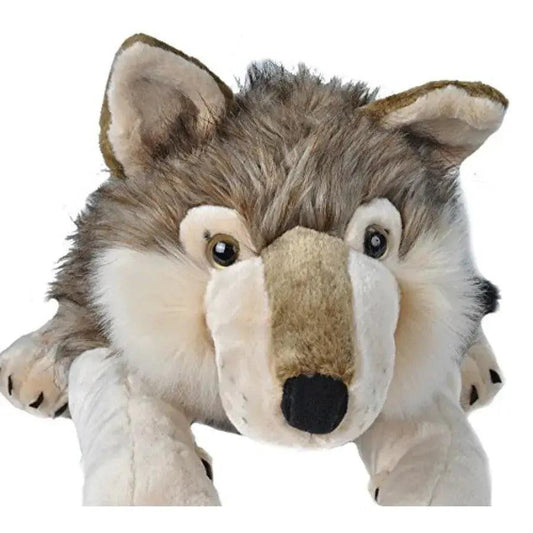  Jumbo Wolf Plush Toy Giant Gray Realistic Fur -  ToylandEU™