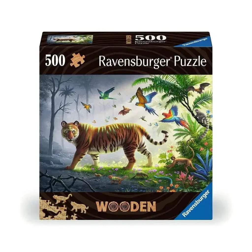 Jungle Tiger Wooden Jigsaw Puzzle 500 Pieces Hours Of Fun - ToylandEU
