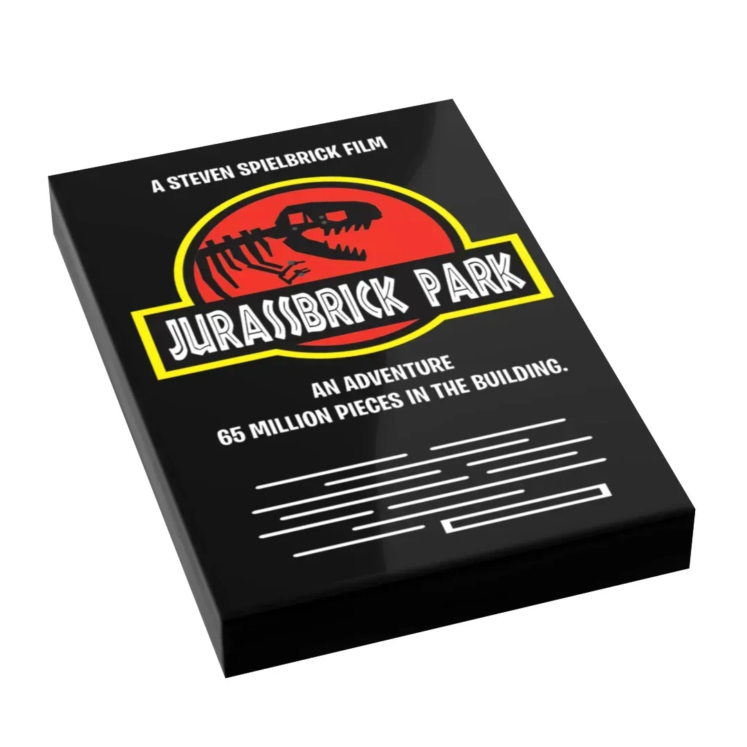 Jurassbrick Park Movie Cover (2x3 Tile) - B3 Customs - ToylandEU