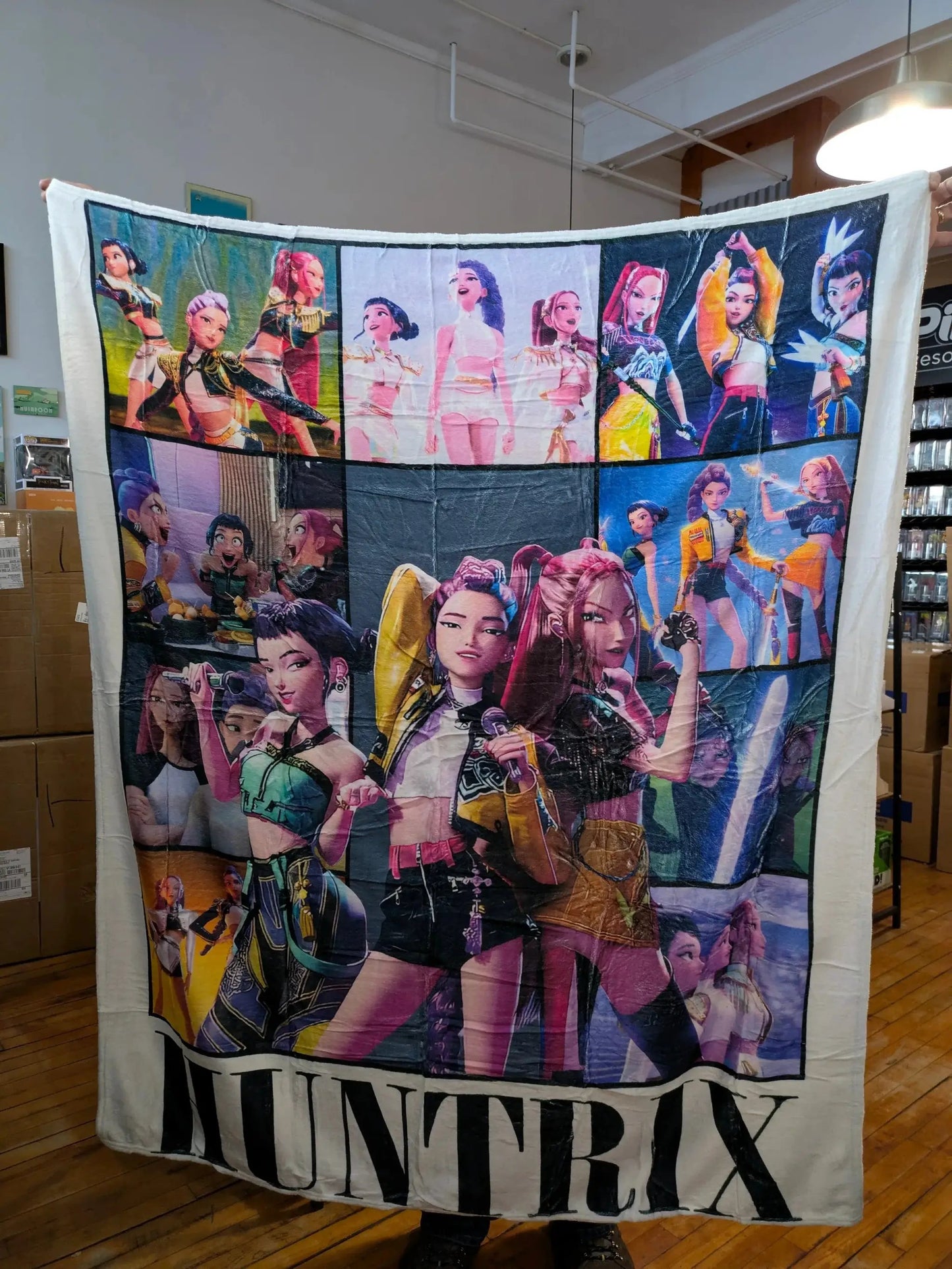 K Pop Demon Hunters Collage Blanket With Vibrant Montage - ToylandEU