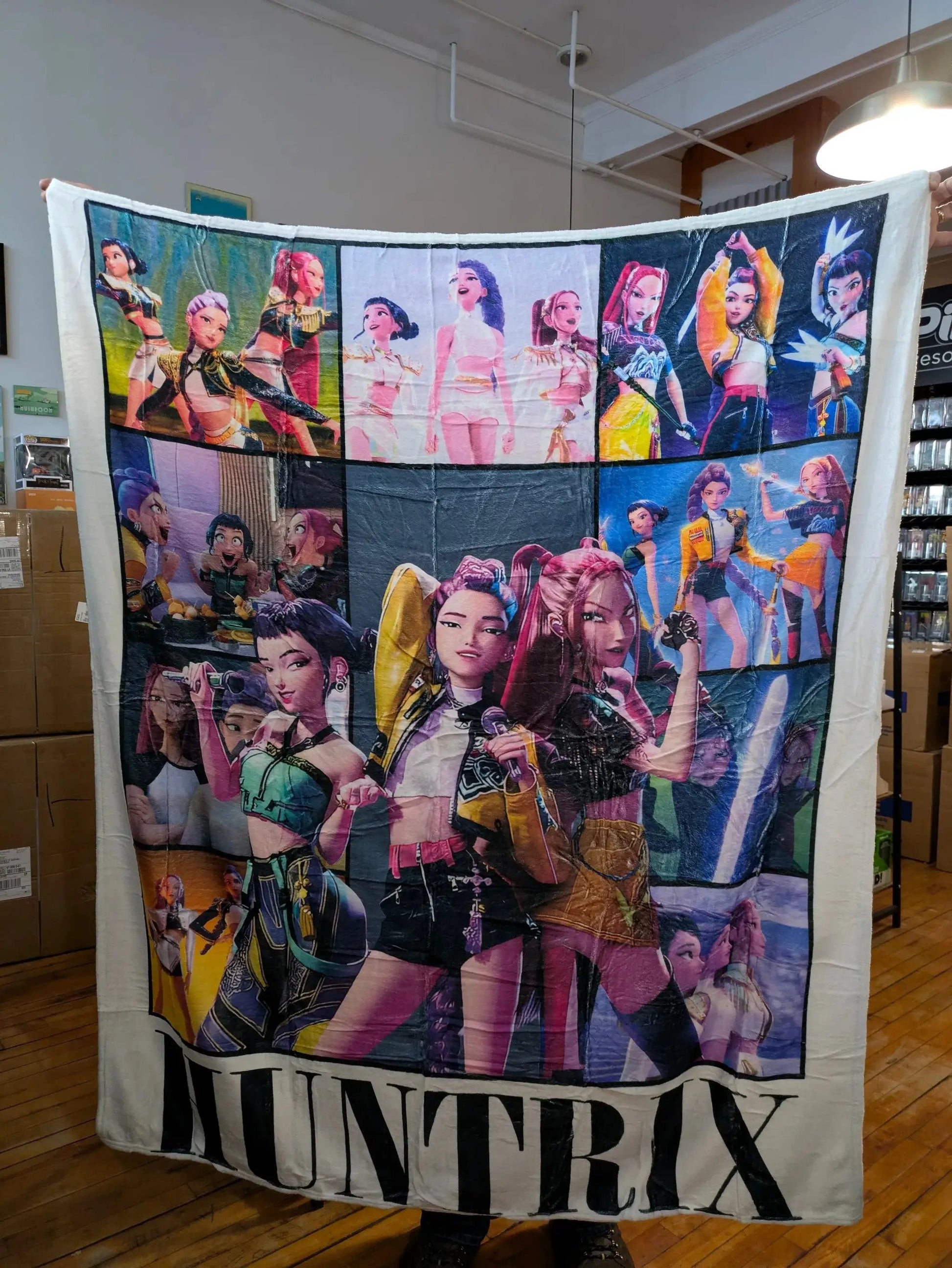 K Pop Demon Hunters Collage Blanket With Vibrant Montage - ToylandEU