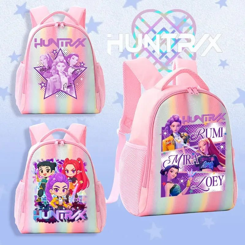 K Pop Demon Hunters Kids Backpack Rainbow Shoulder Bag - ToylandEU