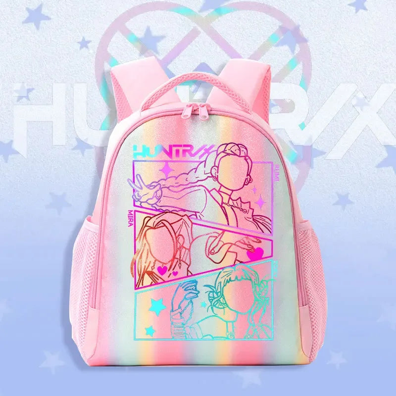 K Pop Demon Hunters Kids Backpack Rainbow Shoulder Bag - ToylandEU