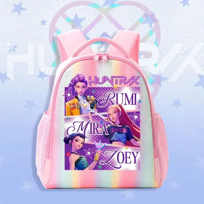 K Pop Demon Hunters Kids Backpack Rainbow Shoulder Bag - ToylandEU