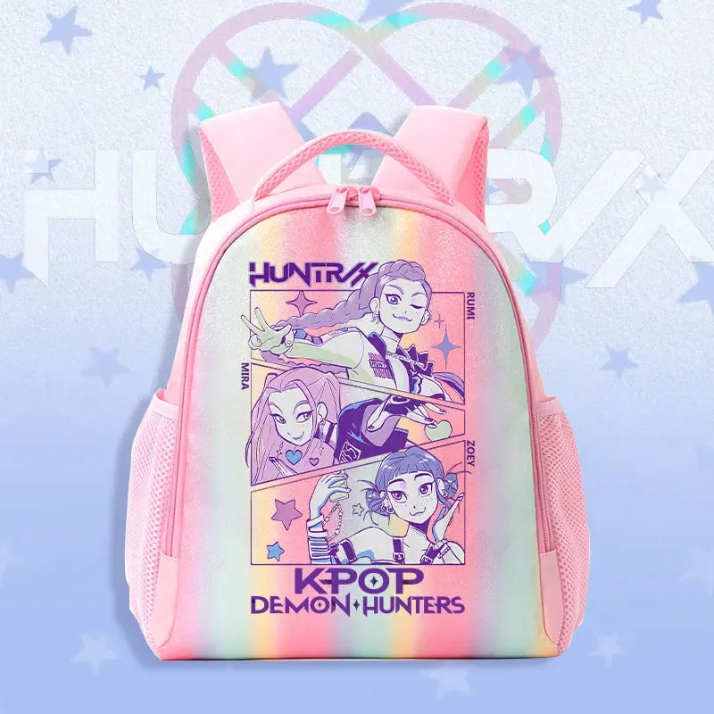 K Pop Demon Hunters Kids Backpack Rainbow Shoulder Bag - ToylandEU