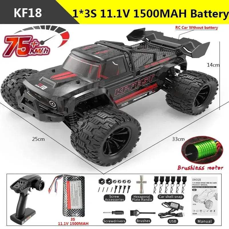 KF18 1to14 4WD RC Car With Brushless Motor High Speed - ToylandEU