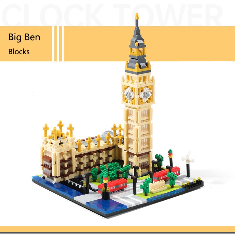 Big Ben and Louvre Architecture Building Blocks Set - Educational Toy - ToylandEU