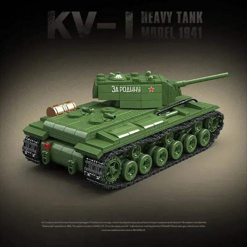KV1 Tank Building Block Set 1192 Pieces Durable Kids Gift - ToylandEU
