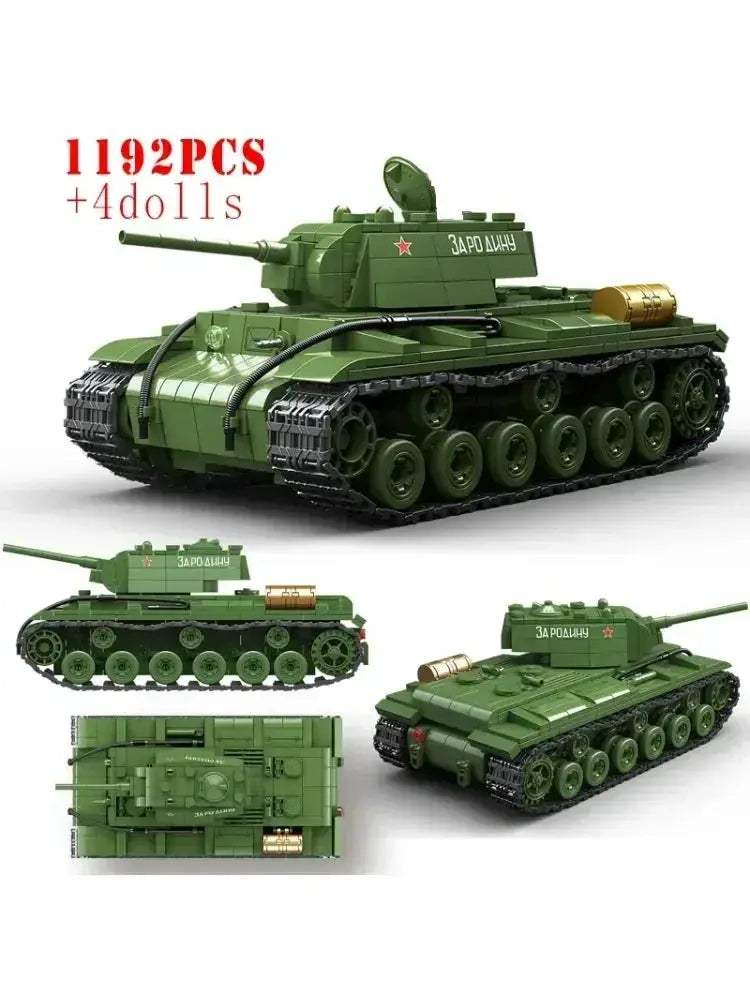 KV1 Tank Building Block Set 1192 Pieces Durable Kids Gift - ToylandEU