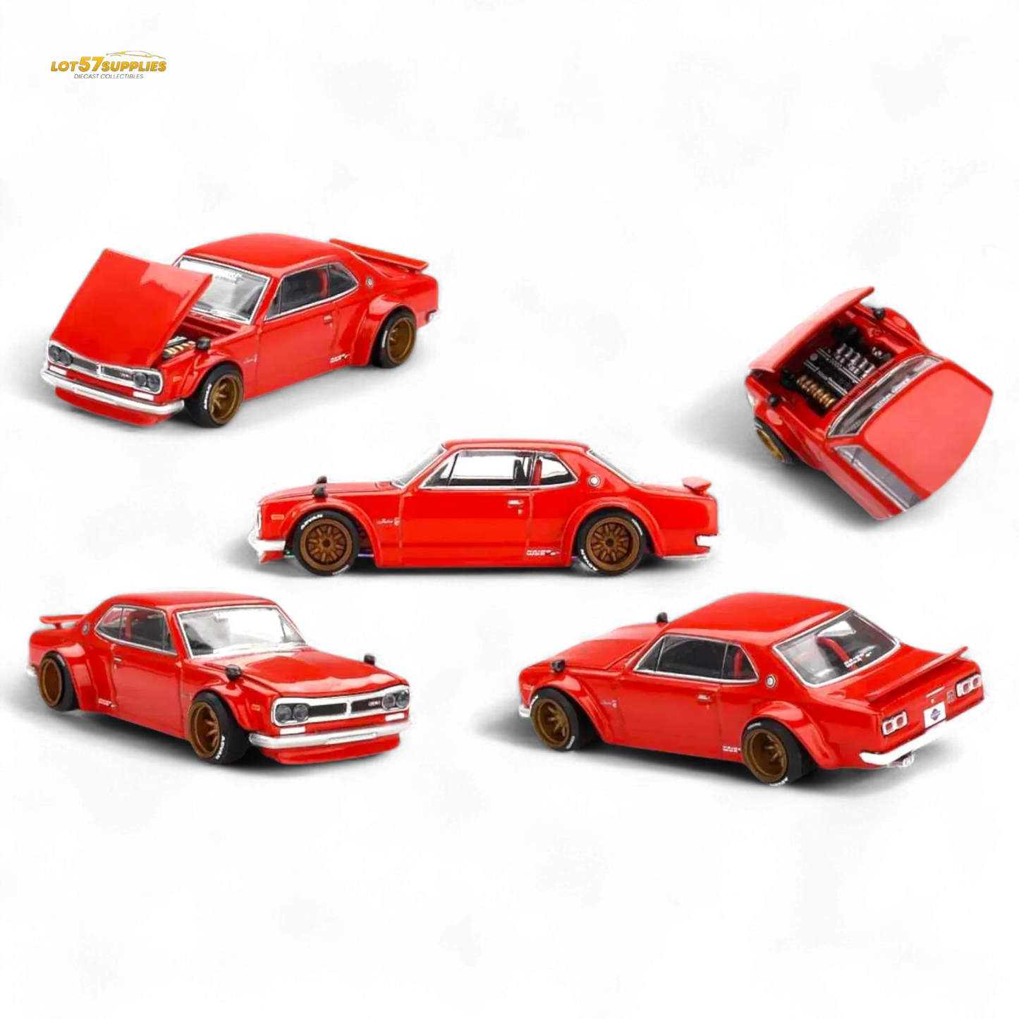 Kaido House Nissan Skyline 2000GT-R Red (KPGC10) Kaido Street V1 1:64 - ToylandEU