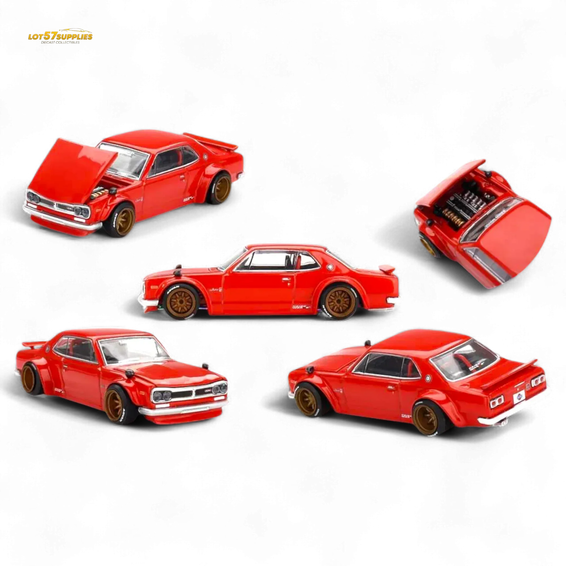 Kaido House Nissan Skyline 2000GT-R Red (KPGC10) Kaido Street V1 1:64 - ToylandEU