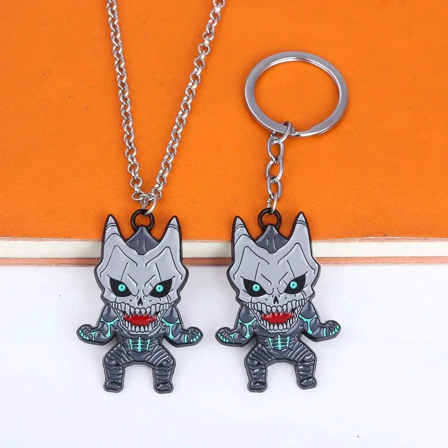 Kaiju No 8, Anime Keychain Necklace Fashion Kaiju No. 8 Metal Necklaces - ToylandEU