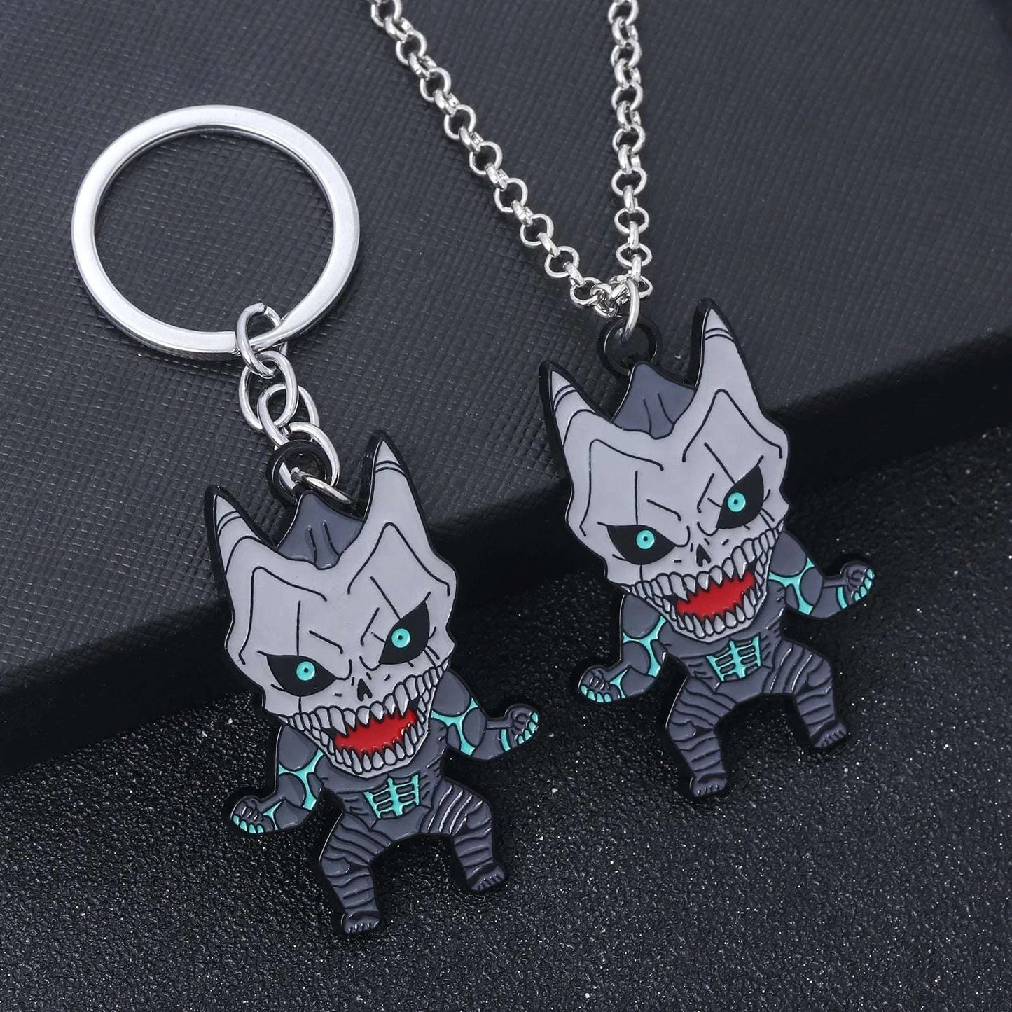  Kaiju No 8 Metal Keychain And Necklace Set Durable 