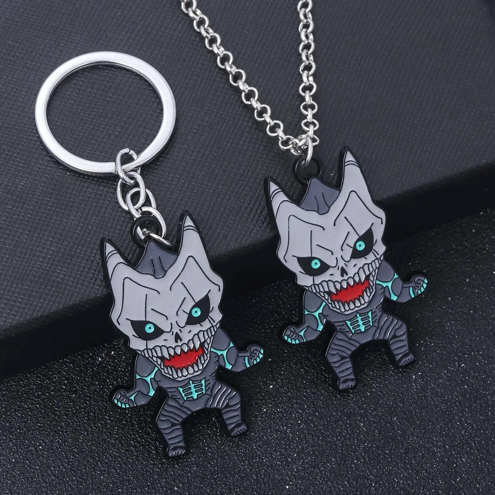  Kaiju No 8 Metal Keychain And Necklace Set Durable 