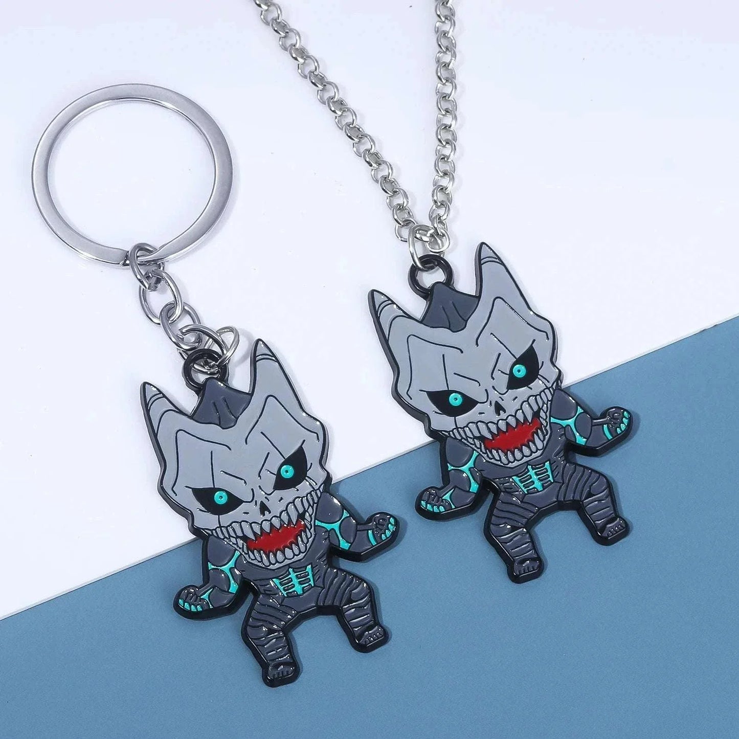  Kaiju No 8 Metal Keychain And Necklace Set Durable 