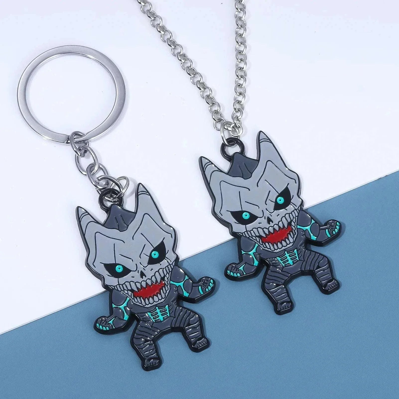  Kaiju No 8 Metal Keychain And Necklace Set Durable 