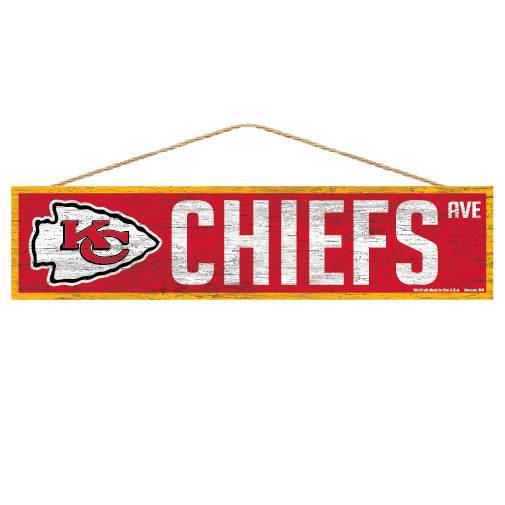 Kansas City Chiefs 4x17 Wood Sign Avenue Design With Logo - ToylandEU