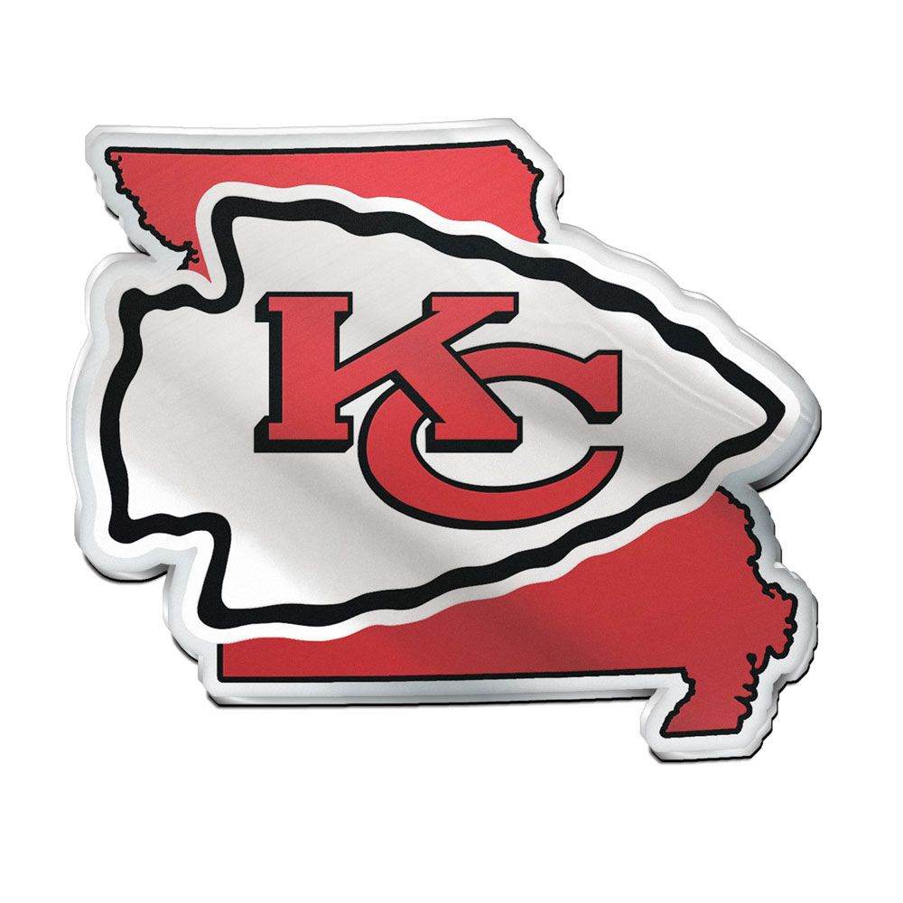 Kansas City Chiefs Auto Emblem Acrylic State Shape Official - ToylandEU
