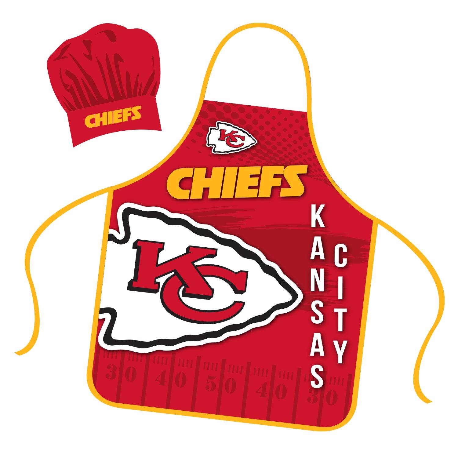 Kansas City Chiefs Chef Hat and Apron Set for Kitchen Pros - ToylandEU