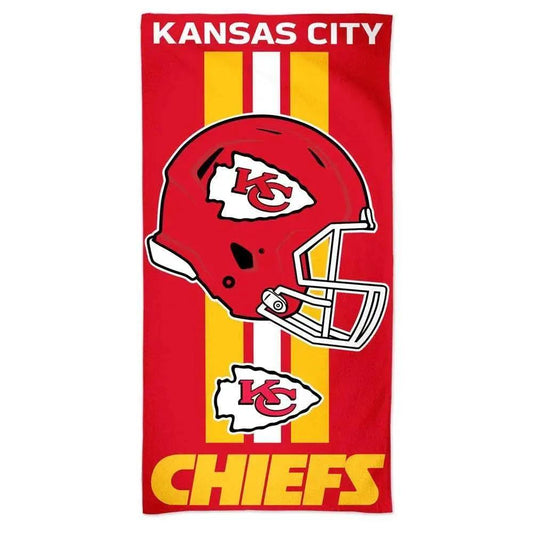  Kansas City Chiefs Cotton Beach Towel 30x60 Velour Front -  ToylandEU™